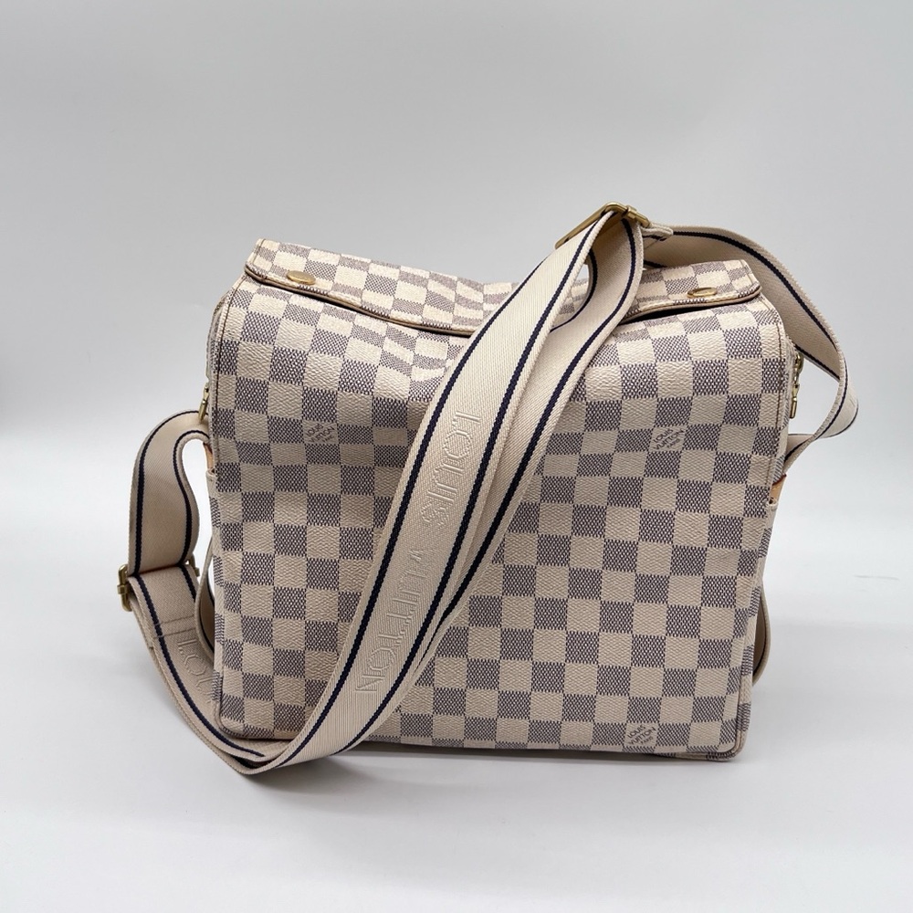❌SOLD❌Pre-Loved Authentic LOUIS VUITTON Damier Azur Naviglio Canvas Shoulder Bag